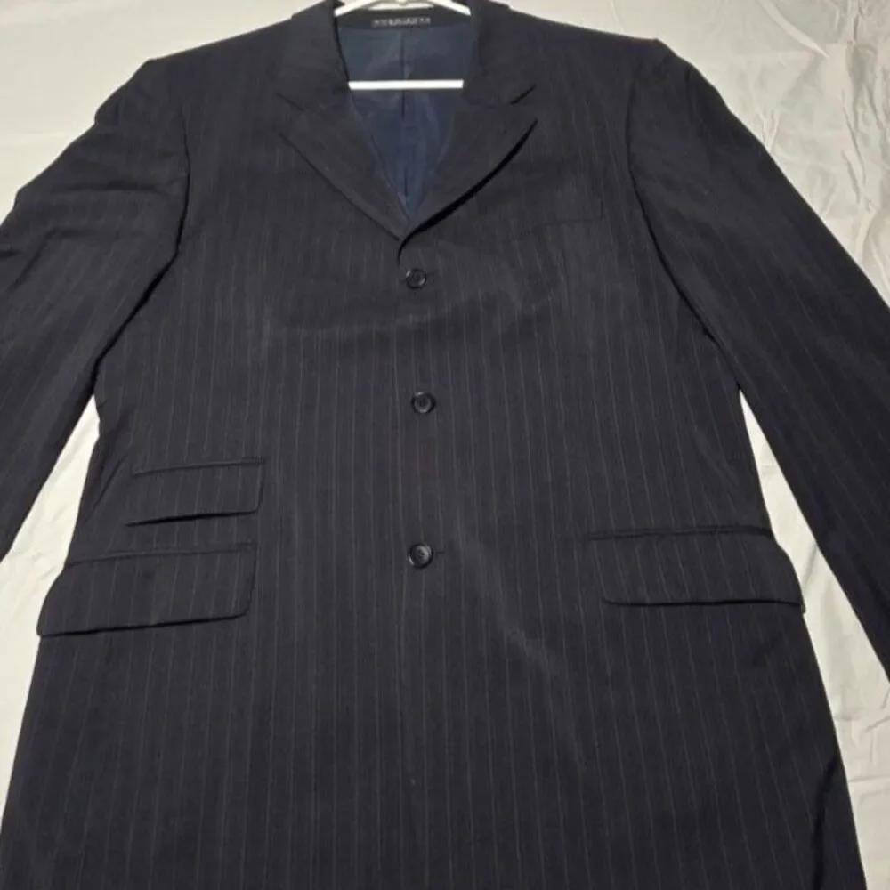 Hugo Boss Men's Navy Pinstripe Blazer Sport Coat 44T
